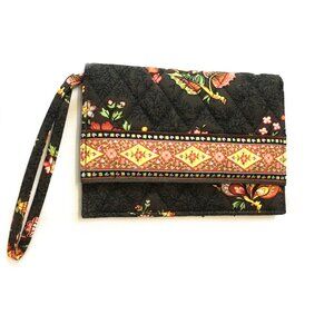 Vera Bradley brown floral clutch NWT
